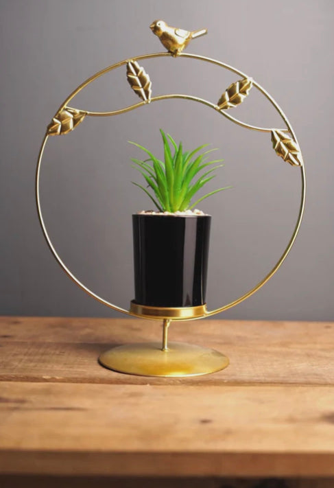 Luxury Gold Plant Stand With Bird Topper ✨