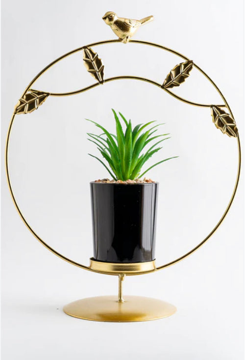 Luxury Gold Plant Stand With Bird Topper ✨